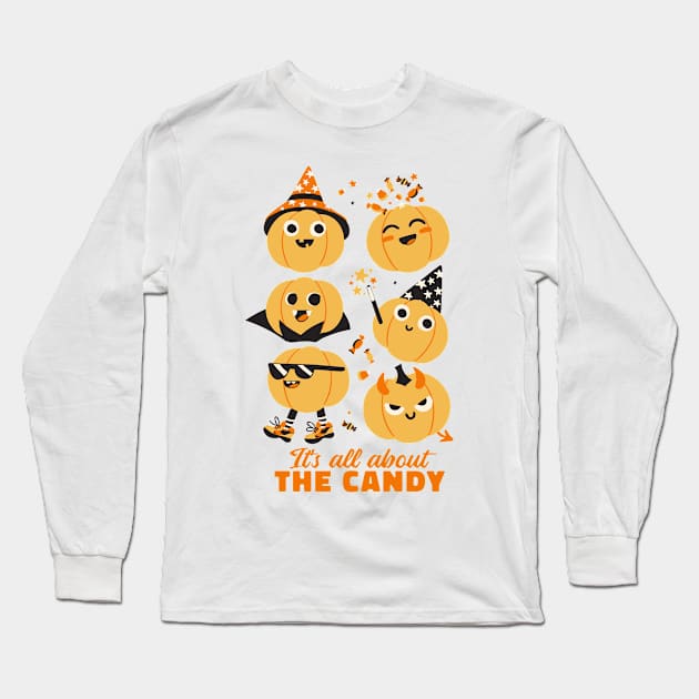 Candy Quest Pumpkins Long Sleeve T-Shirt by Life2LiveDesign